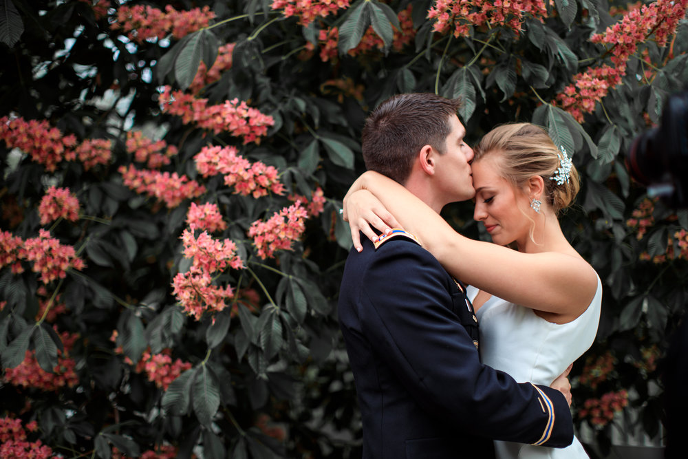Centennial Park Munster indiana bride and groom Lauren ashley studios kiss on forehead