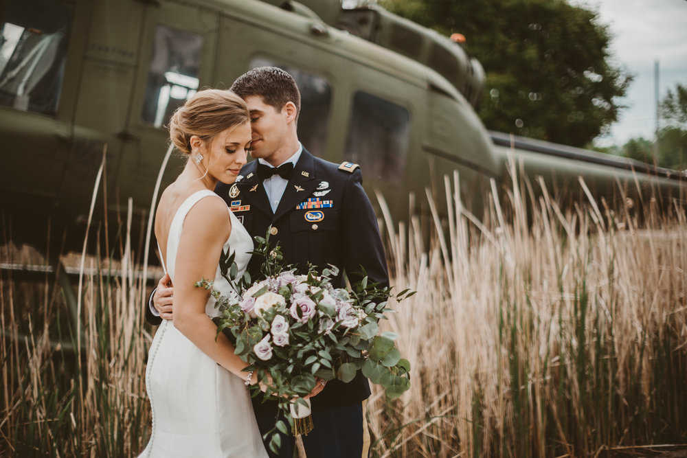 military bride and groom