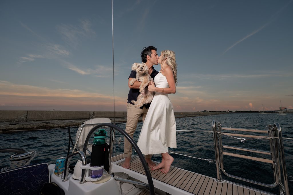 Christa Fadi Chicago Sail Boat Engagment session